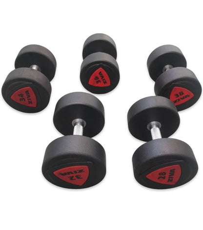 Ziva Red Polyurethane Dumbbells sets 22,24,26,28,32,34,36,38,42,44,46,48,50kgs