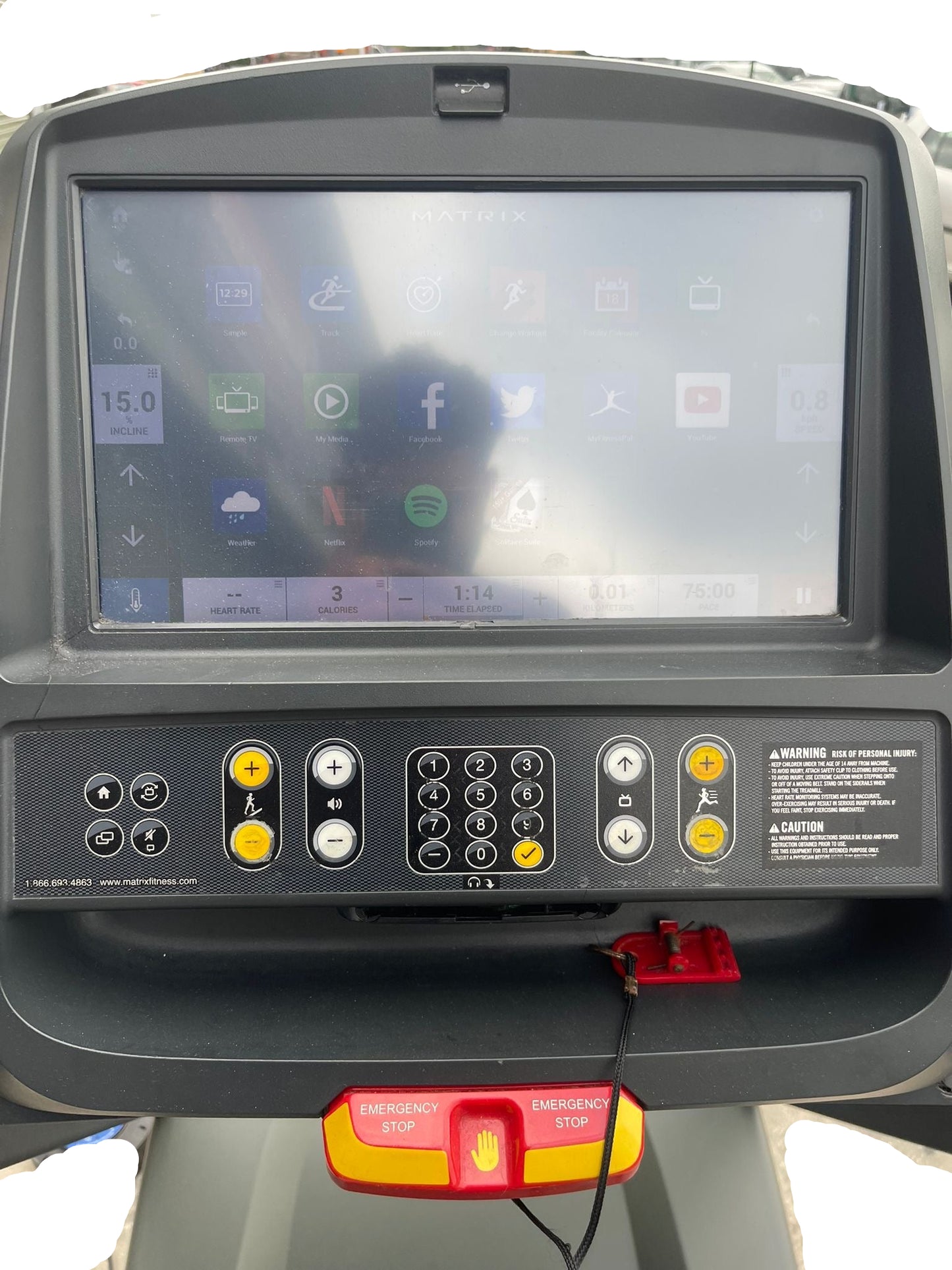 Matrix T3Xe treadmill LCD Screen