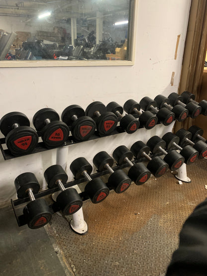 Ziva Polyurethane Dumbbells Set 4-46 kgs with Racks