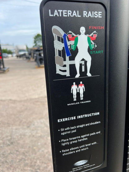 Matrix Aura G3 S21 Lateral Raise Pin loaded Machine