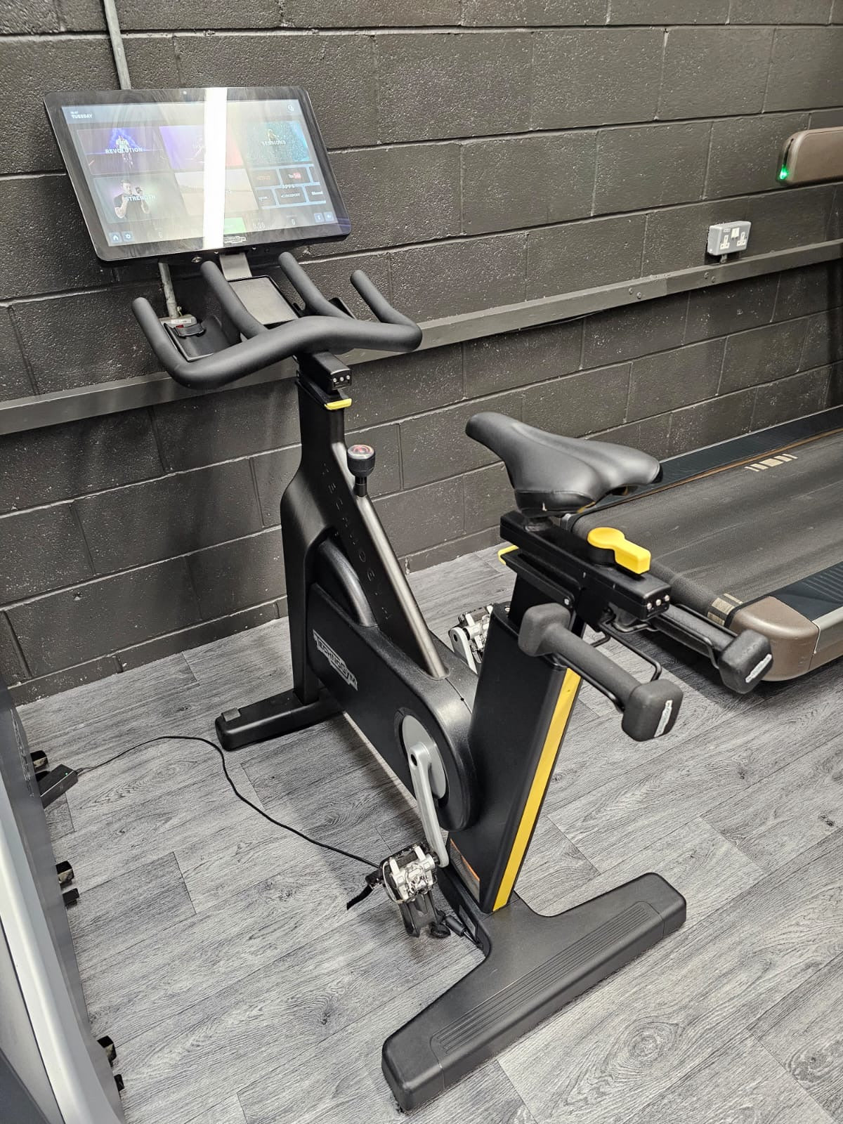 Technogym Interactive Upright Bike With TV Display