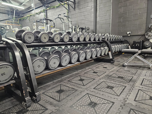 Technogym Urethan Dumbbells Sets 4- 48kgs With Racks