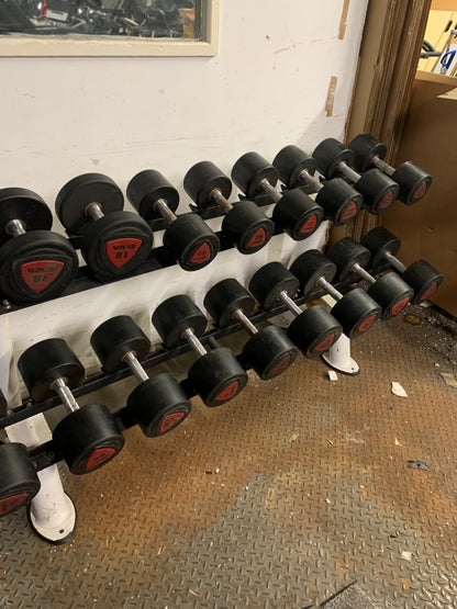 Ziva Polyurethane Dumbbells Set 4-46 kgs with Racks
