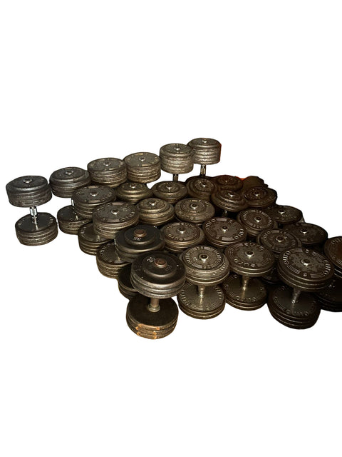 Euro Cast Iron Dumbbells set 10-55kgs Set in 2.5kgs Increment