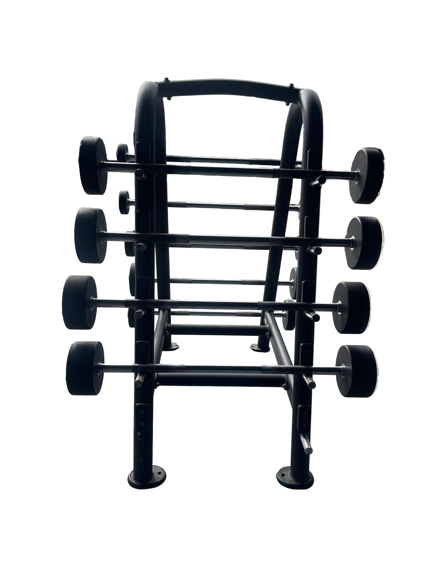 Ziva ZVO Polyurethane Fixed Weight Barbell Set 10-45kgs with Rack