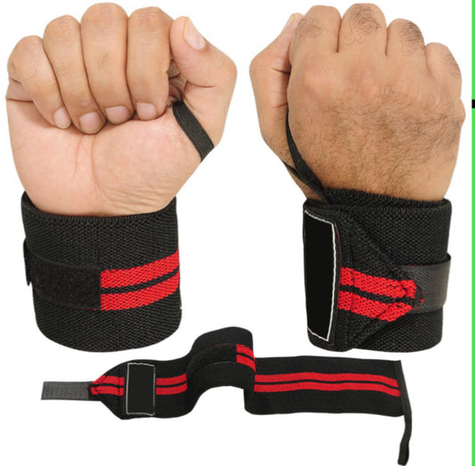 JW Wrist Wraps (60% Polyster 30% Rubber 10 % Cotton) Velcro Closer