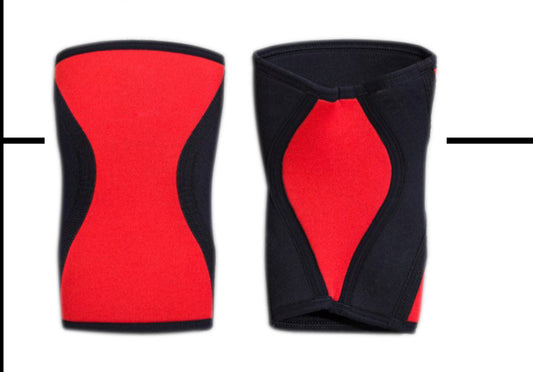 JW Weight Lifting Neoprene Knee Sleeves 7mm Black  & Red