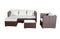 5 Seater Garden Rattan Furniture Set With Table, Foot Stool, 3 Seater Sofa and Arm Chair on SALE