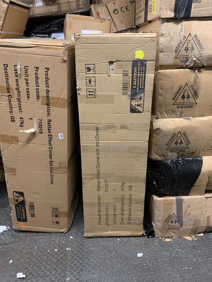 Rattan Effect Corner Sofa Set With Protective Cover